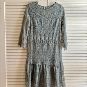Elegant Blue Lace Dress // Perfect Condition